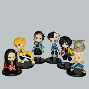 Set of 6 demon slayer figurines - sitting set