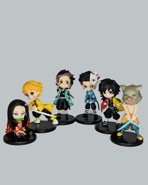 Set of 6 demon slayer figurines - sitting set