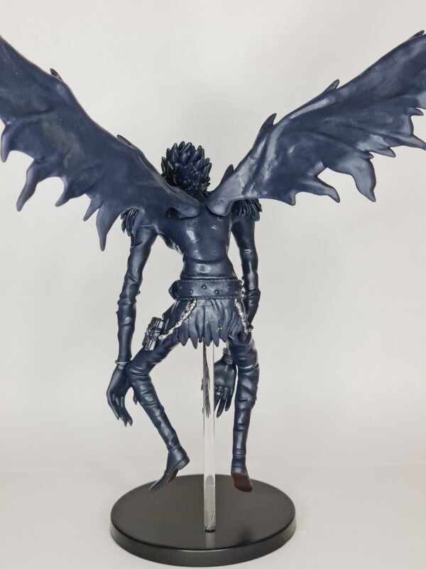 figurine of Ruyk from Death Note, floating and stretched wings, back view