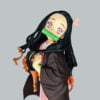 figurine of nezuko from Demon Slayer, closeup front