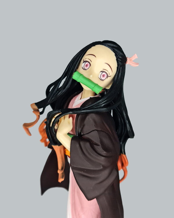 figurine of nezuko from Demon Slayer, closeup front