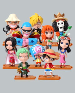 Set of 10 One Piece characters with linking bases