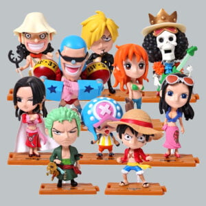 Set of 10 One Piece characters with linking bases