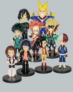 Entire 9-piece set of My Hero Academia figurines