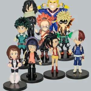 Entire 9-piece set of My Hero Academia figurines